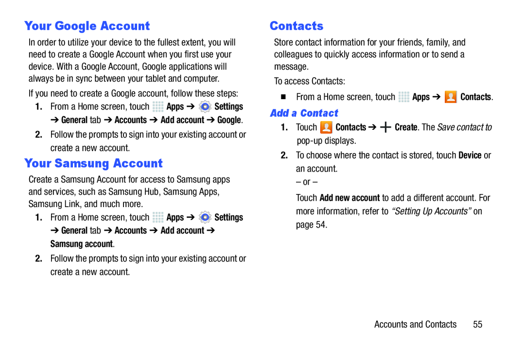 Your Google Account Galaxy Note 10.0 Wi-Fi