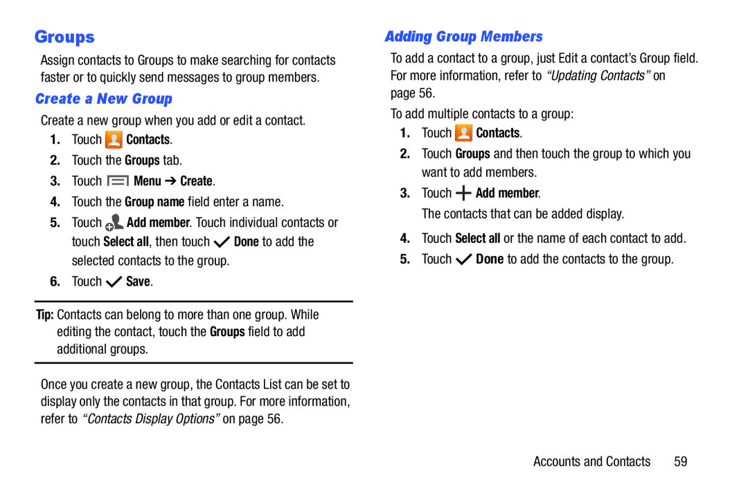 Create a New Group Adding Group Members