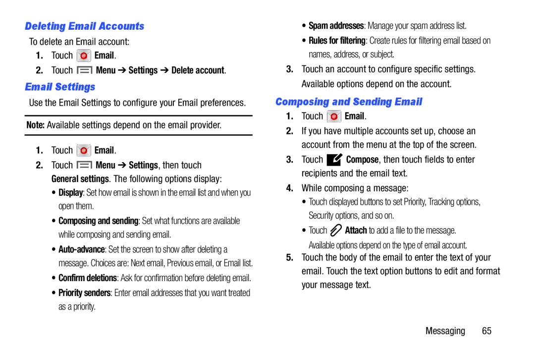 Composing and Sending Email Galaxy Note 10.0 Wi-Fi