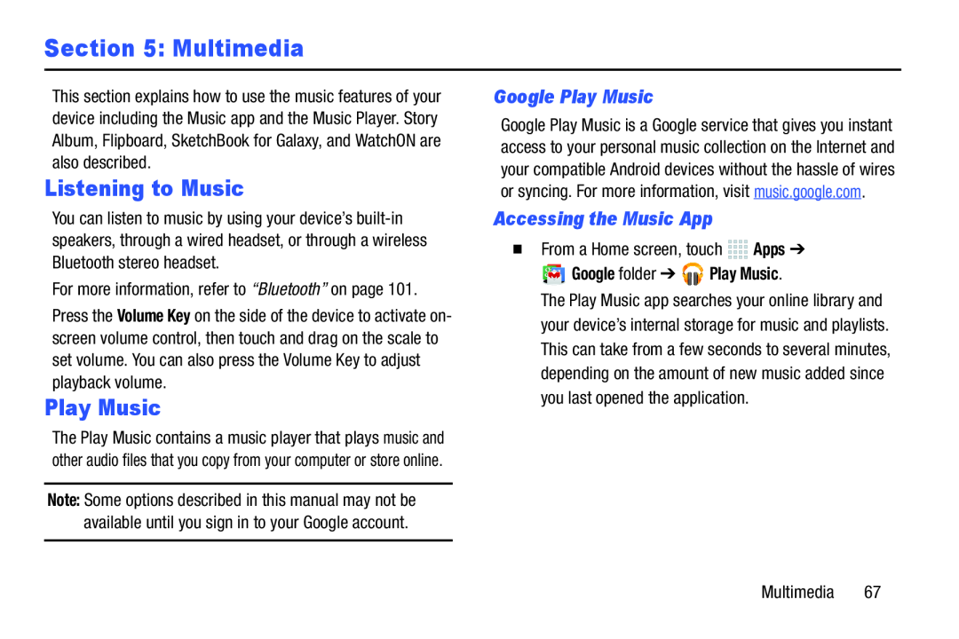 Section 5: Multimedia Galaxy Note 10.0 Wi-Fi