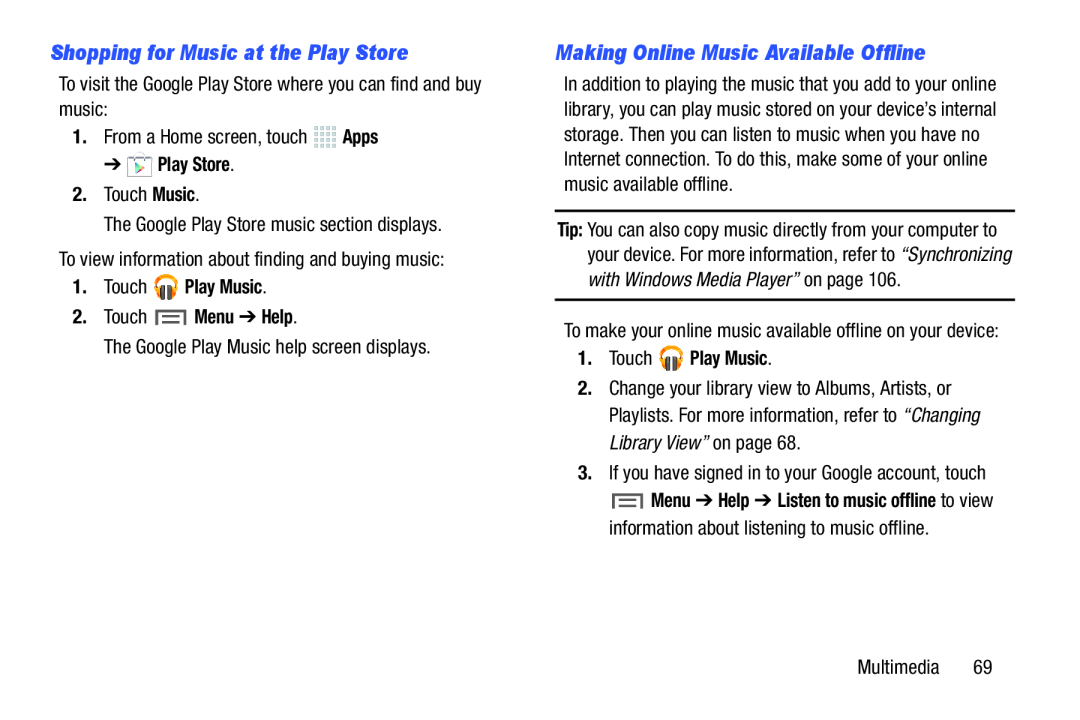 Shopping for Music at the Play Store Making Online Music Available Offline