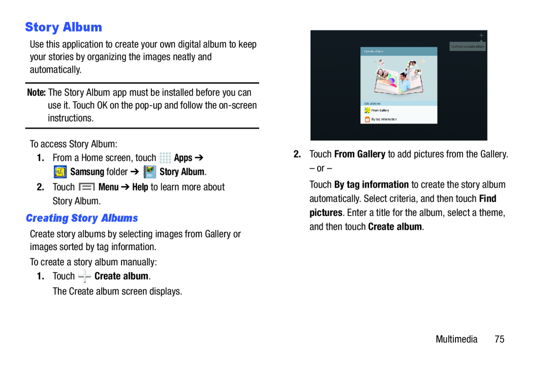 Creating Story Albums Galaxy Note 10.0 Wi-Fi