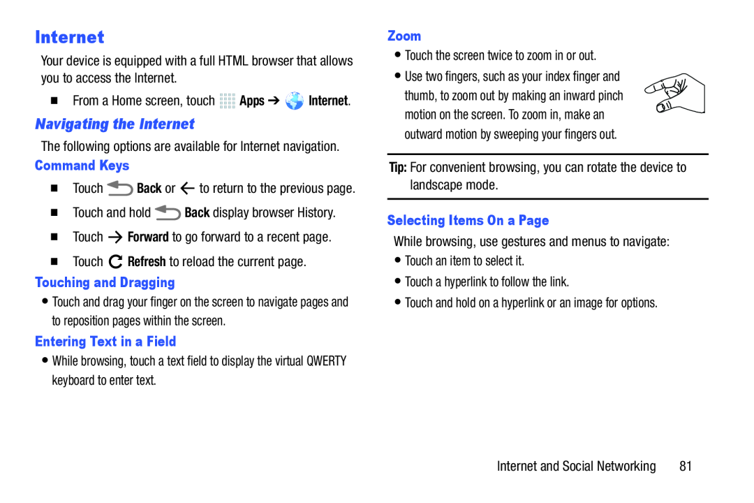 Navigating the Internet Galaxy Note 10.0 Wi-Fi