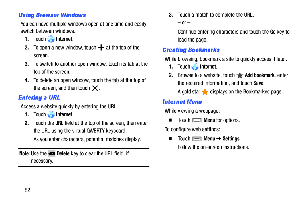 Creating Bookmarks Galaxy Note 10.0 Wi-Fi