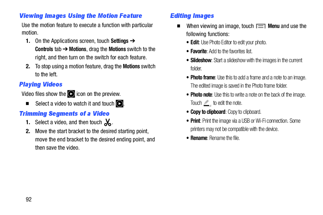 Viewing Images Using the Motion Feature Galaxy Note 10.0 Wi-Fi