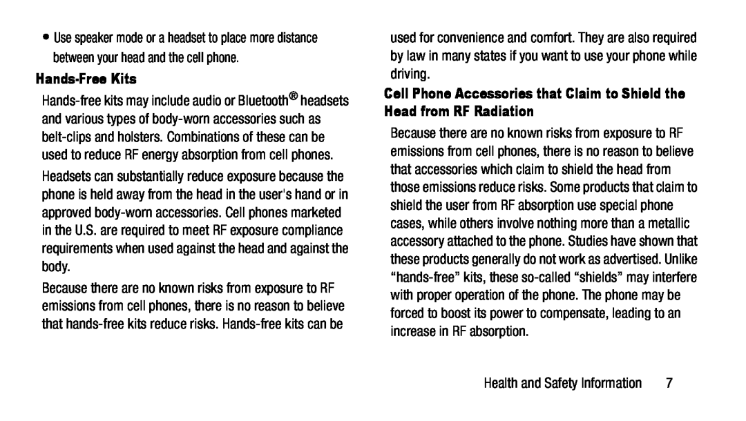 Cell Phone Accessories that Claim to Shield the Head from RF Radiation Galaxy Note 8.0 AT&T