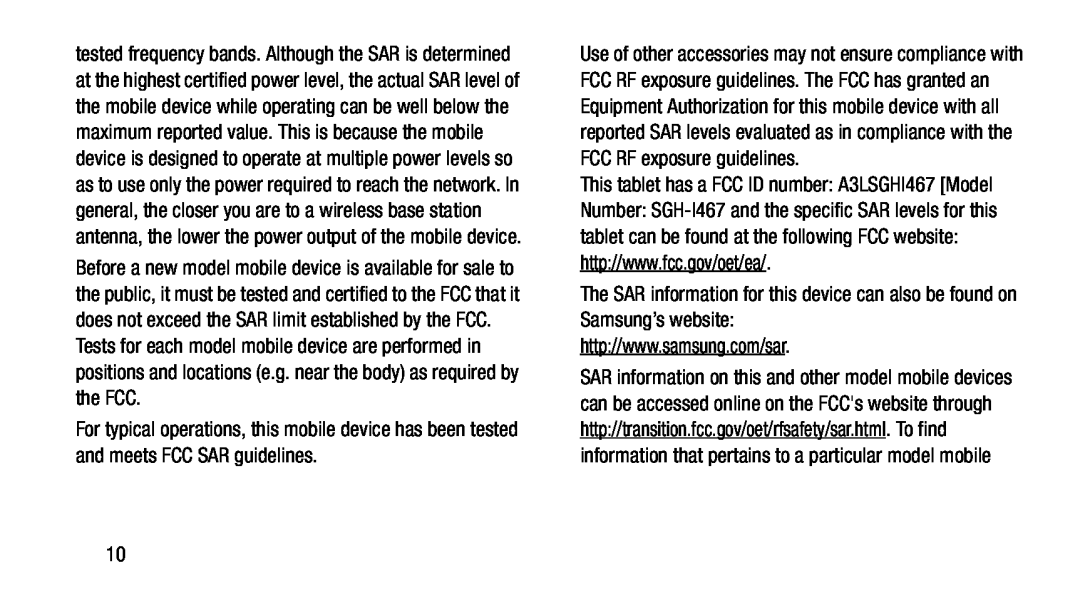 http://www.fcc.gov/oet/ea Galaxy Note 8.0 AT&T