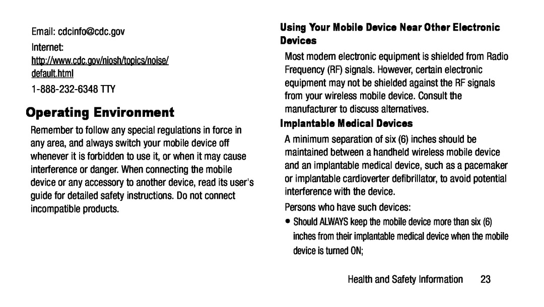 Using Your Mobile Device Near Other Electronic Devices Galaxy Note 8.0 AT&T