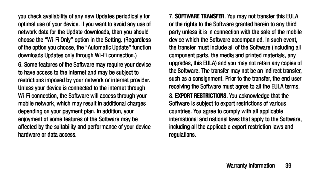 EXPORT RESTRICTIONS Galaxy Note 8.0 AT&T