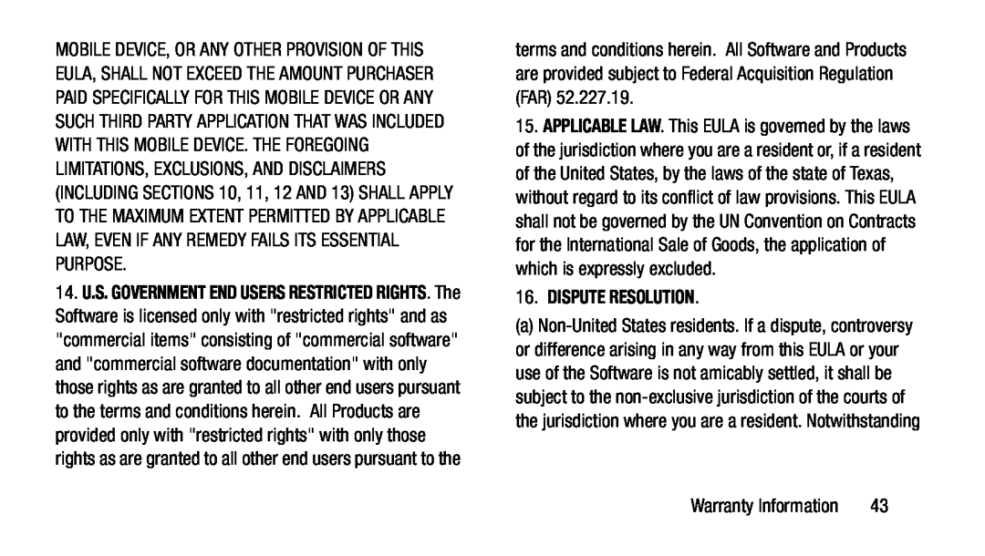 16.DISPUTE RESOLUTION Galaxy Note 8.0 AT&T