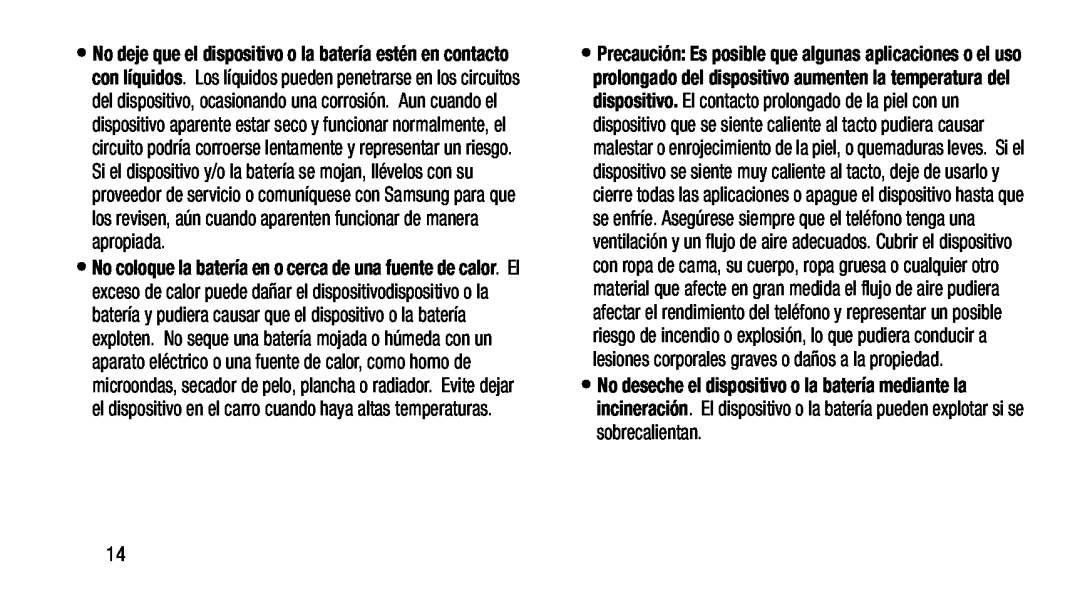 No deseche el dispositivo o la batería mediante la incineración Galaxy Note 8.0 AT&T