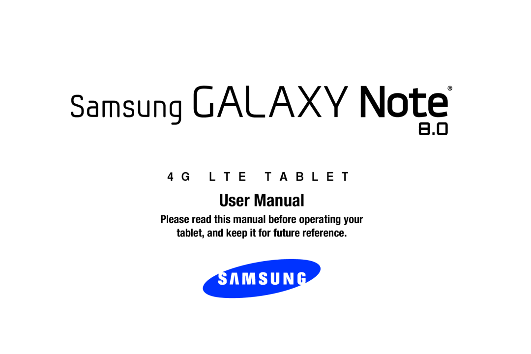 4 G L T E T A B L E T Galaxy Note 8.0 AT&T