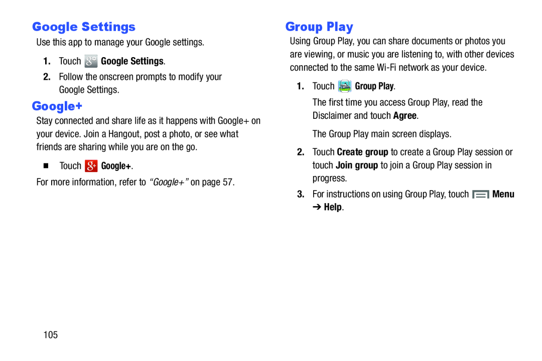 Google Settings Group Play