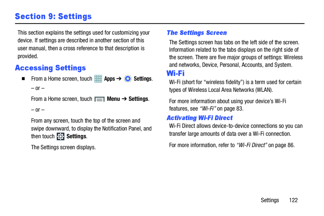 Accessing Settings Galaxy Note 8.0 AT&T