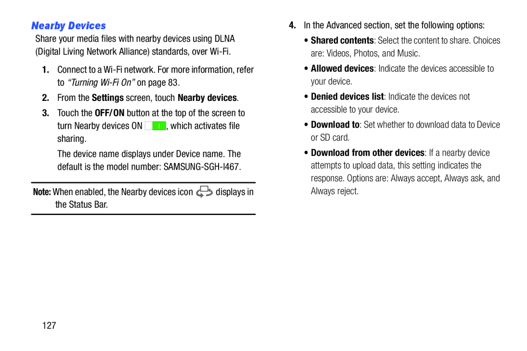 Nearby Devices Galaxy Note 8.0 AT&T