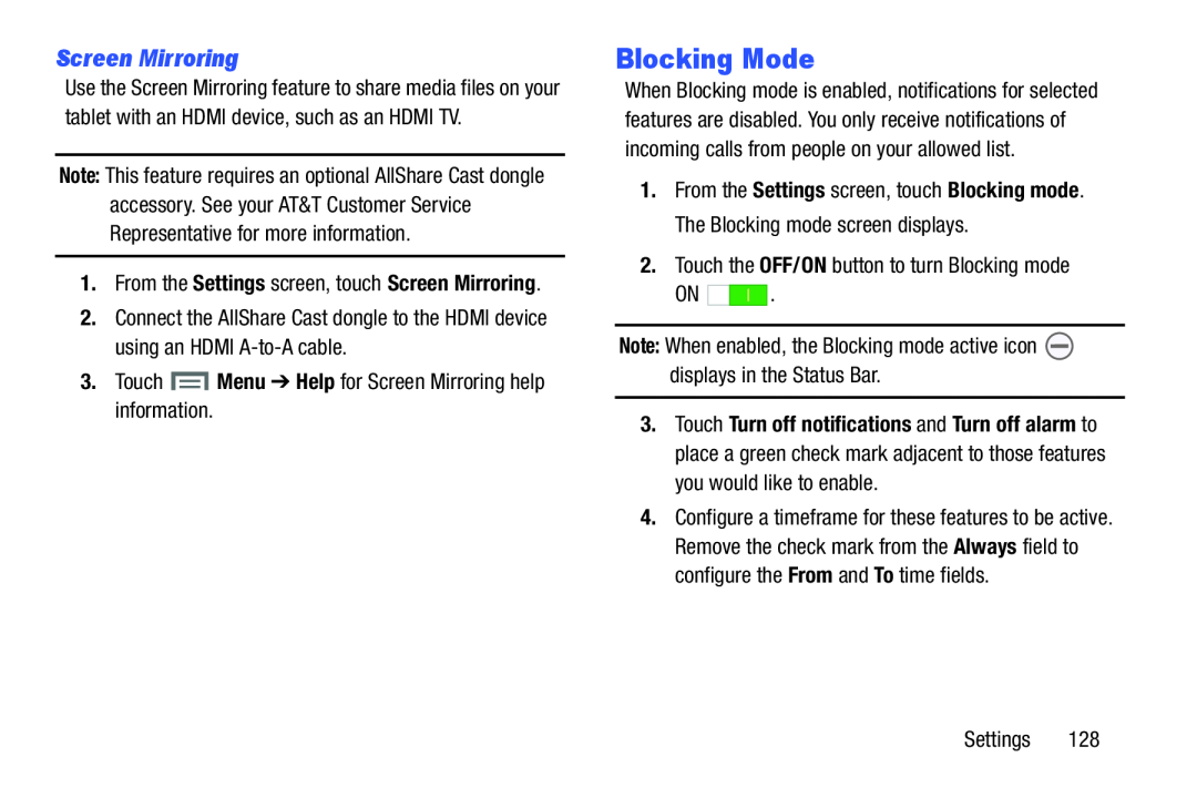 Screen Mirroring Blocking Mode