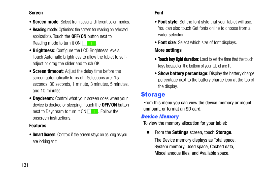 Device Memory Storage