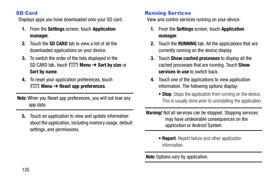 1.From the Settings screen, touch Application manager Galaxy Note 8.0 AT&T