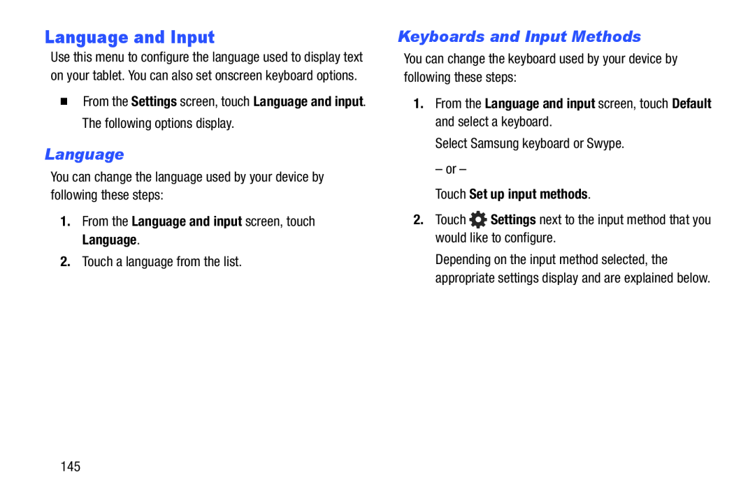 Language Galaxy Note 8.0 AT&T