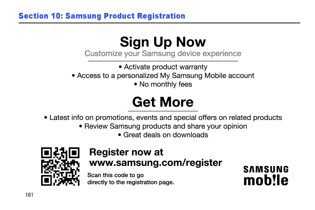 Section 10: Samsung Product Registration Galaxy Note 8.0 AT&T