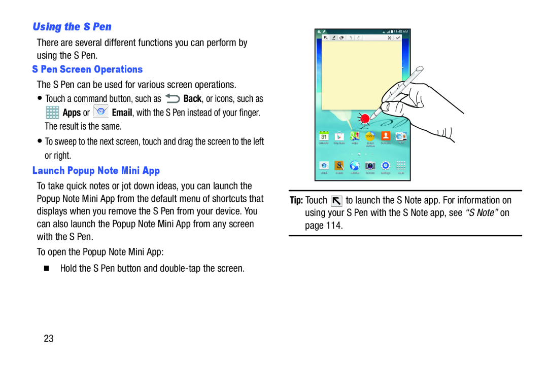 Using the S Pen Galaxy Note 8.0 AT&T