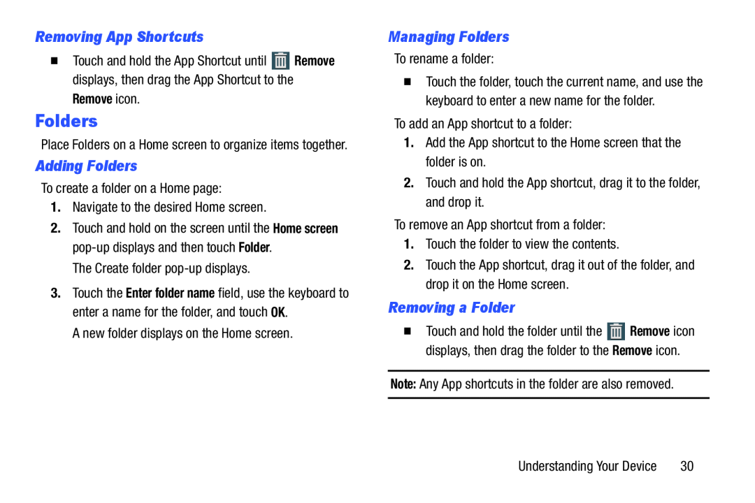 Removing App Shortcuts Adding Folders