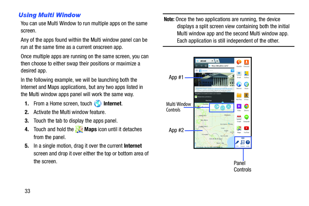 Using Multi Window Galaxy Note 8.0 AT&T