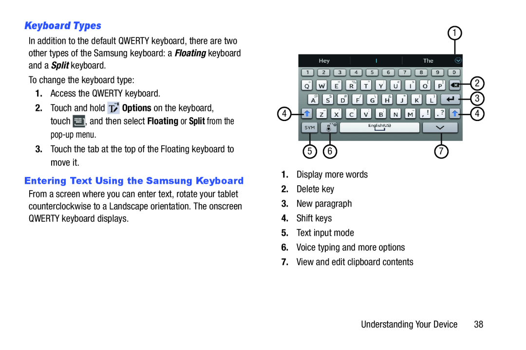 Keyboard Types Galaxy Note 8.0 AT&T