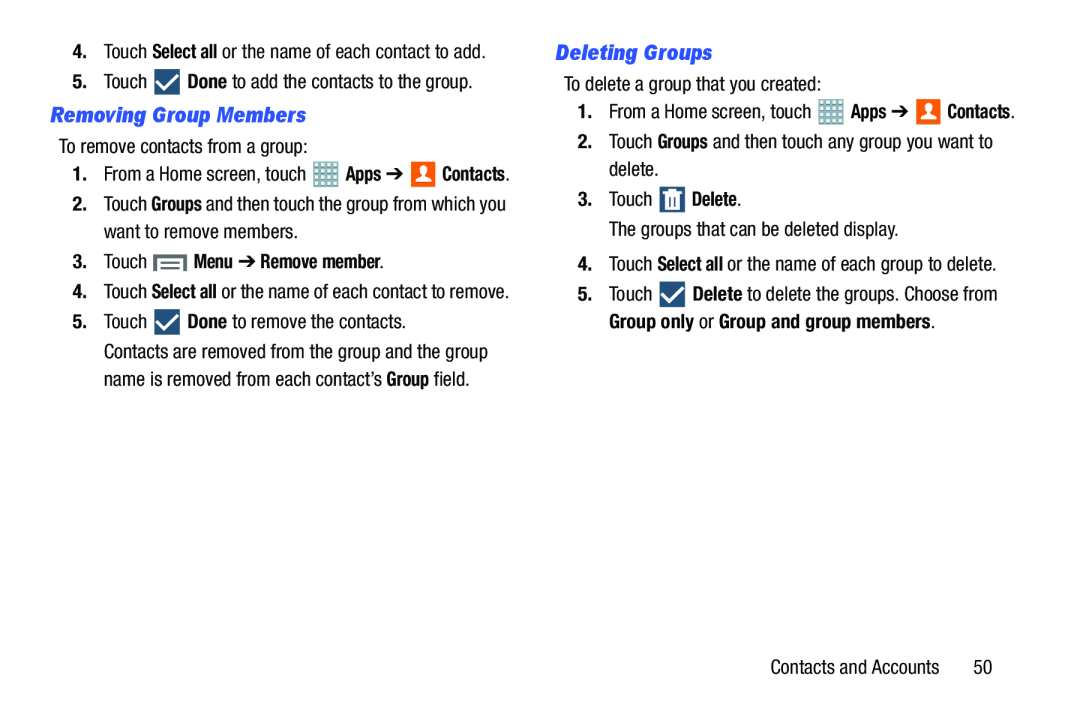 Deleting Groups Galaxy Note 8.0 AT&T