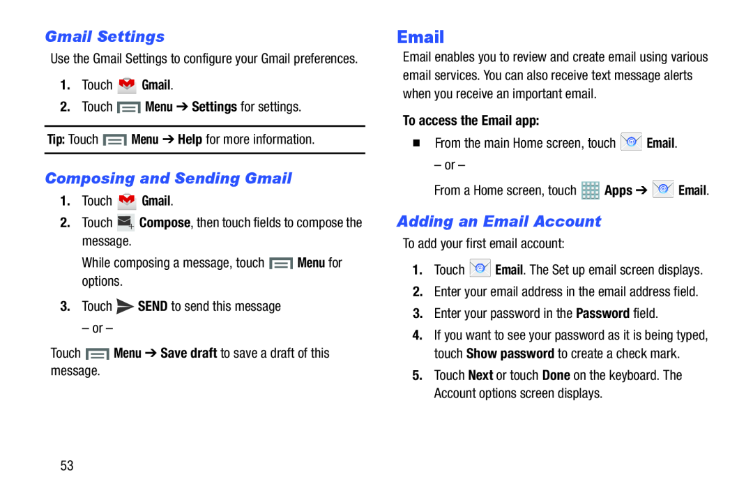 Gmail Settings Galaxy Note 8.0 AT&T