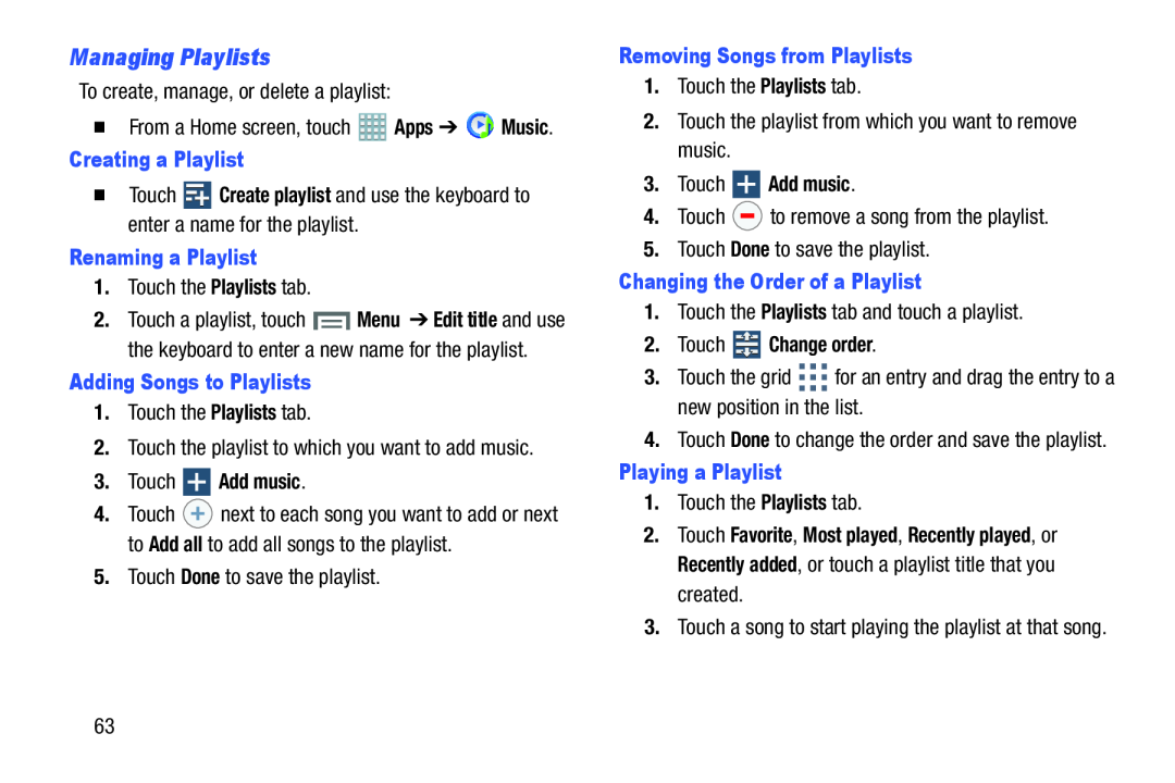 Managing Playlists Galaxy Note 8.0 AT&T