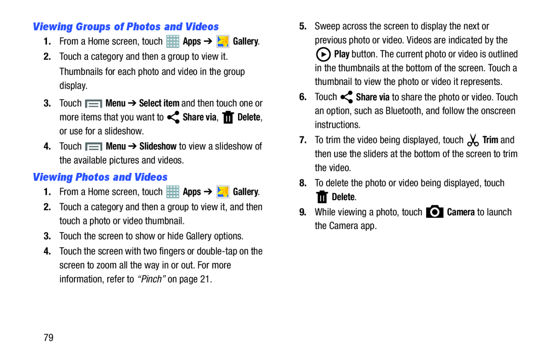 Viewing Groups of Photos and Videos Galaxy Note 8.0 AT&T