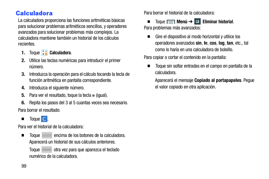 Calculadora Galaxy Note 8.0 AT&T