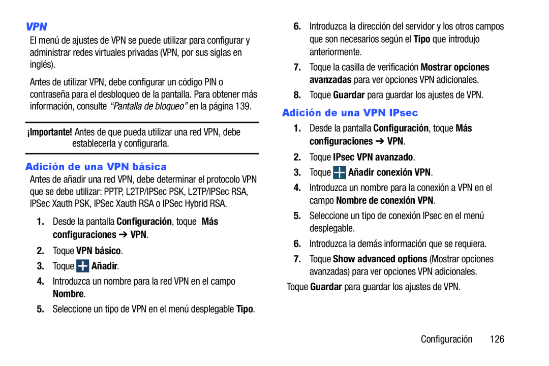 VPN Galaxy Note 8.0 AT&T