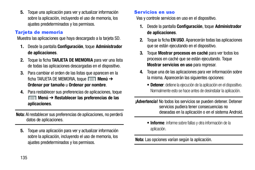 1.Desde la pantalla Configuración, toque Administrador de aplicaciones Galaxy Note 8.0 AT&T