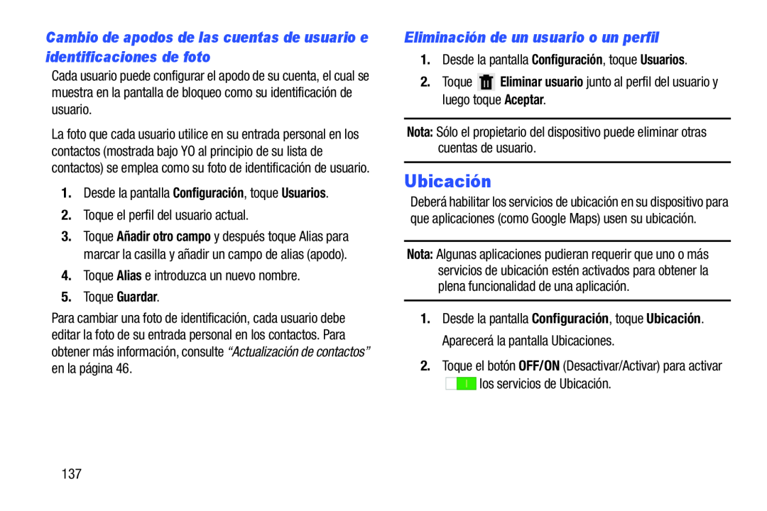 Cambio de apodos de las cuentas de usuario e identificaciones de foto Galaxy Note 8.0 AT&T