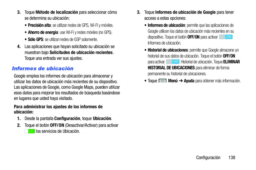 Informes de ubicación Galaxy Note 8.0 AT&T