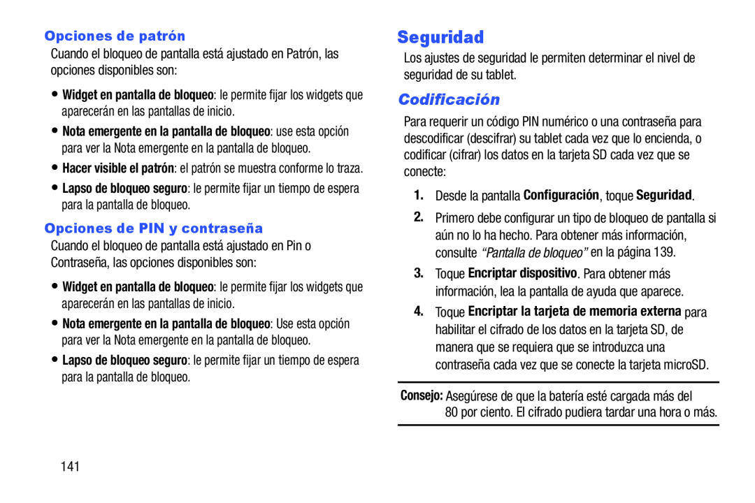 Seguridad Galaxy Note 8.0 AT&T