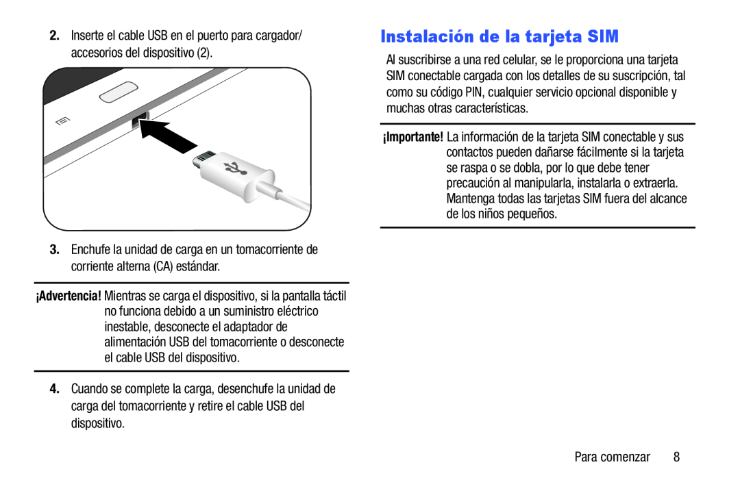 Instalación de la tarjeta SIM