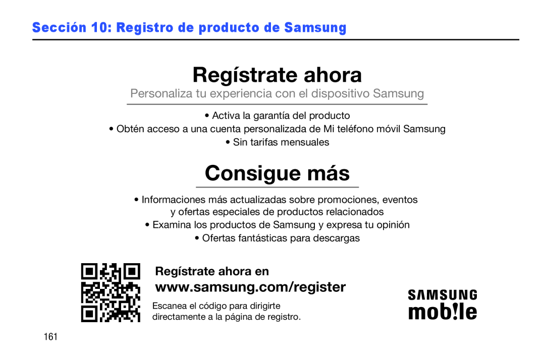 Sección 10: Registro de producto de Samsung Galaxy Note 8.0 AT&T