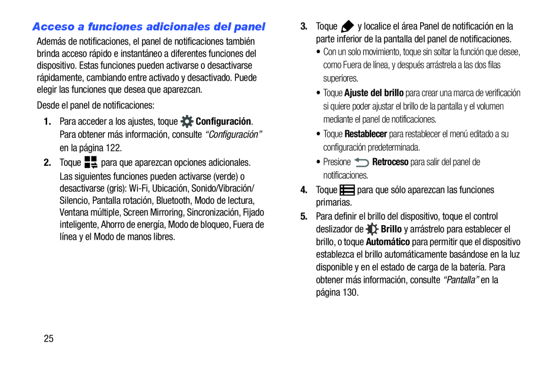 Acceso a funciones adicionales del panel