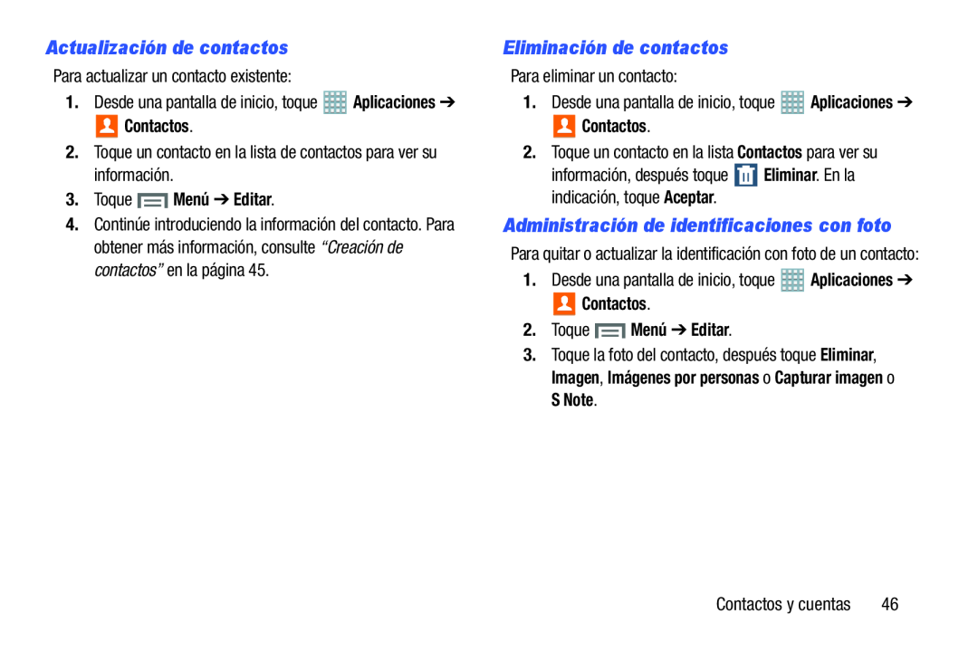 Eliminación de contactos Galaxy Note 8.0 AT&T