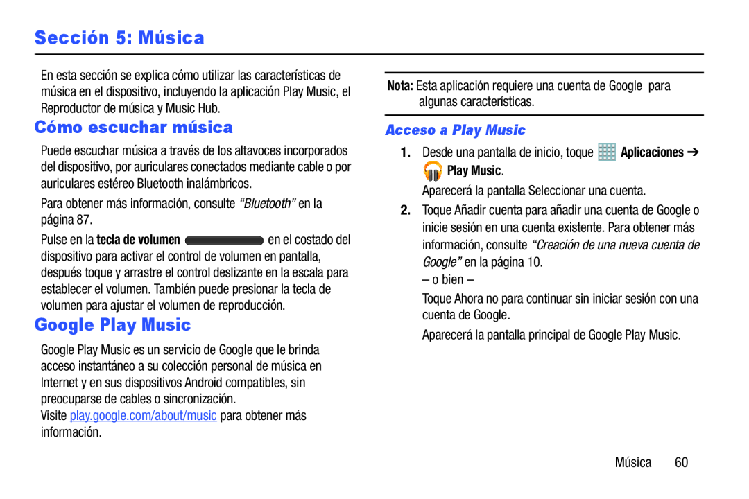 Acceso a Play Music Galaxy Note 8.0 AT&T