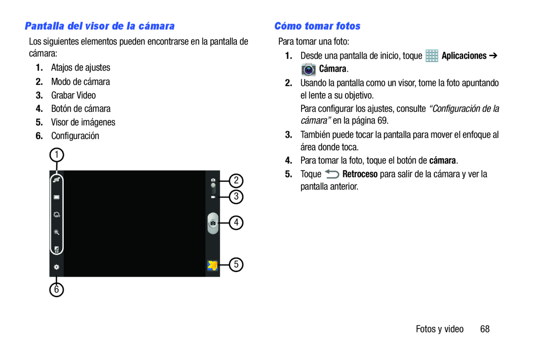 Pantalla del visor de la cámara Cómo tomar fotos