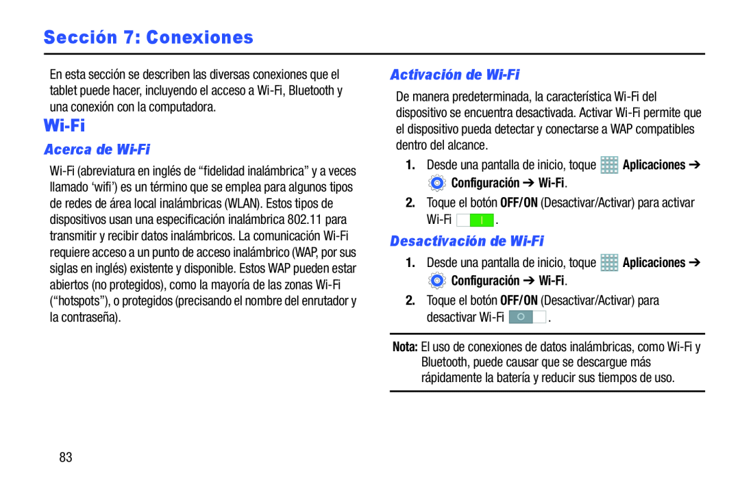 Acerca de Wi-Fi Activación de Wi-Fi