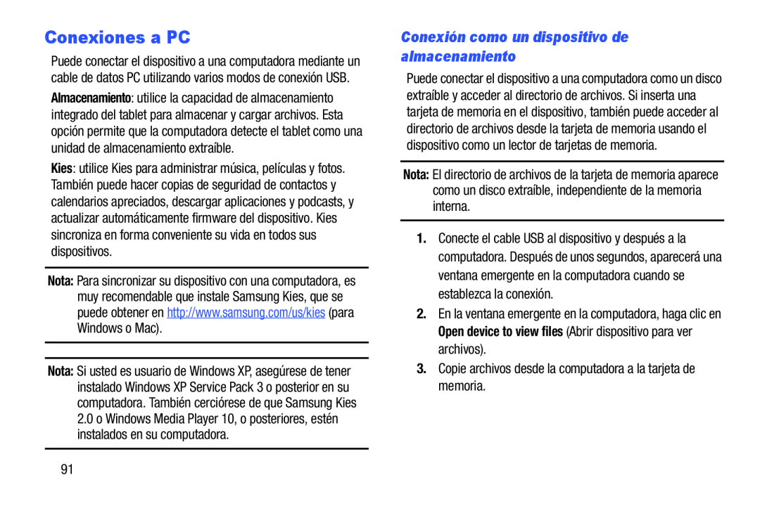 Conexiones a PC Galaxy Note 8.0 AT&T