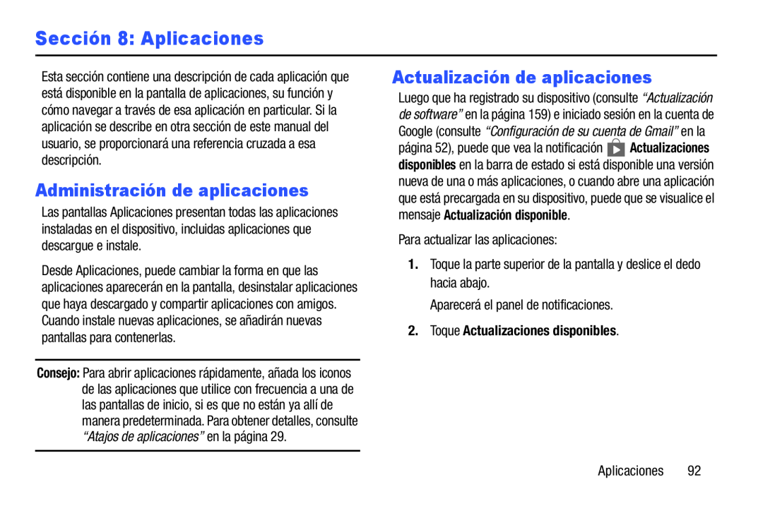 Sección 8: Aplicaciones Galaxy Note 8.0 AT&T