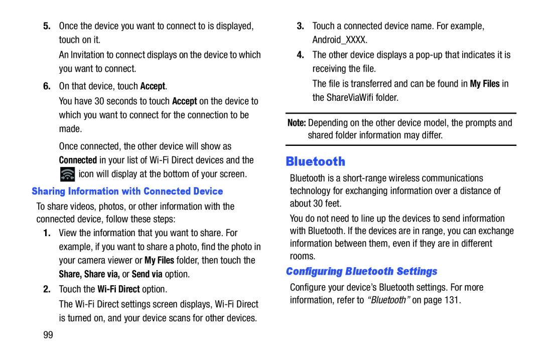 Configuring Bluetooth Settings Galaxy Note 8.0 Wi-Fi