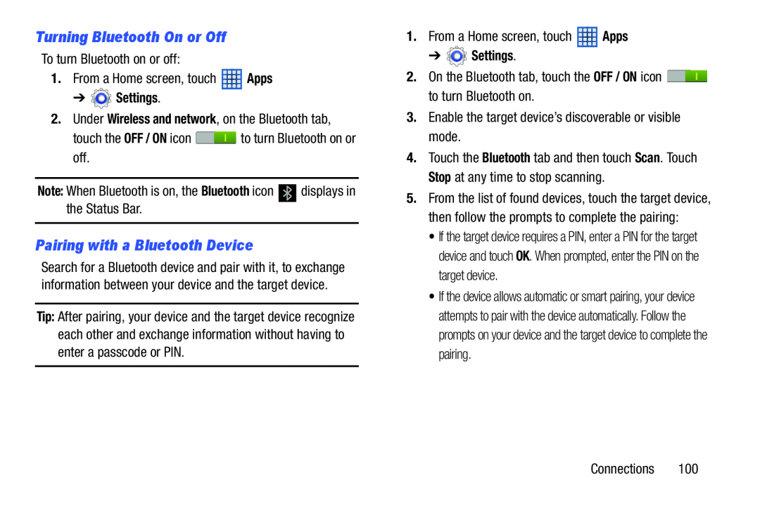 Pairing with a Bluetooth Device Galaxy Note 8.0 Wi-Fi