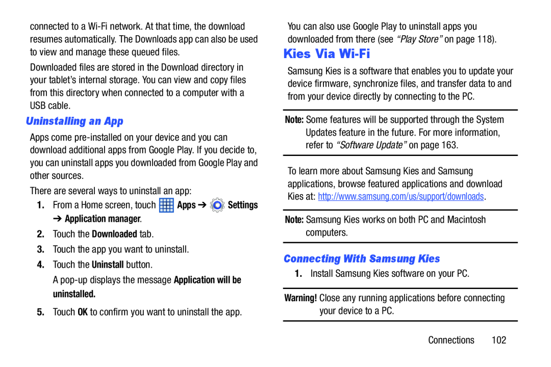 Kies Via Wi-Fi Galaxy Note 8.0 Wi-Fi